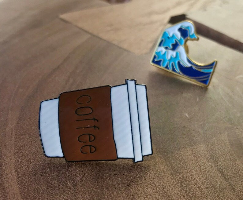 Coffee Cup Enamel Pin – Caffeine Lover Lapel Pin