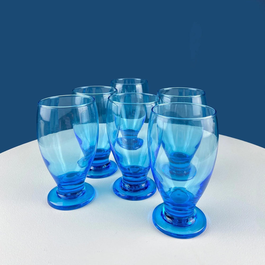 Coffee Tea Hand Blown Cups for Juice Punch Espresso Matcha or Irish Coffee. Set of 6. Loop Handles. Modern Glassware. Dining Room Decor.