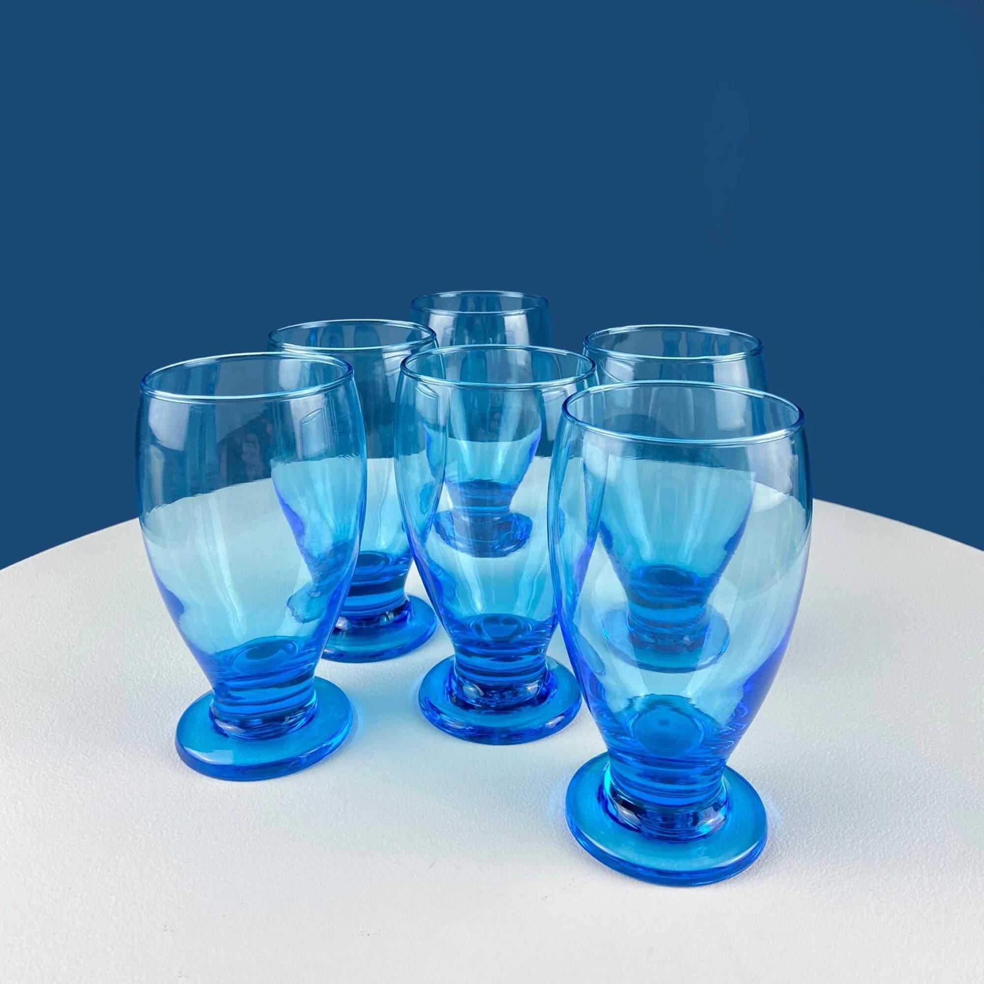 Coffee Tea Hand Blown Cups for Juice Punch Espresso Matcha or Irish Coffee. Set of 6. Loop Handles. Modern Glassware. Dining Room Decor.
