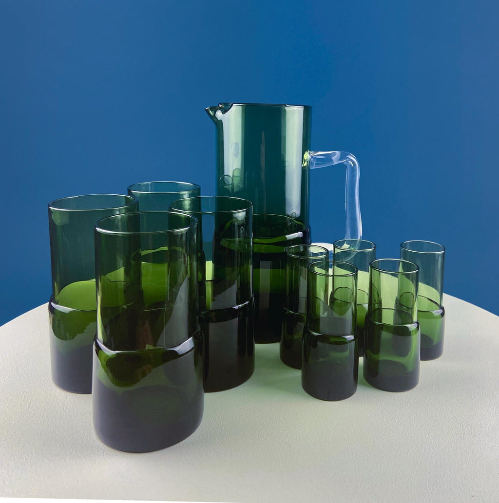 Coffee Tea Hand Blown Cups for Juice Punch Espresso Matcha or Irish Coffee. Set of 6. Loop Handles. Modern Glassware. Dining Room Decor.