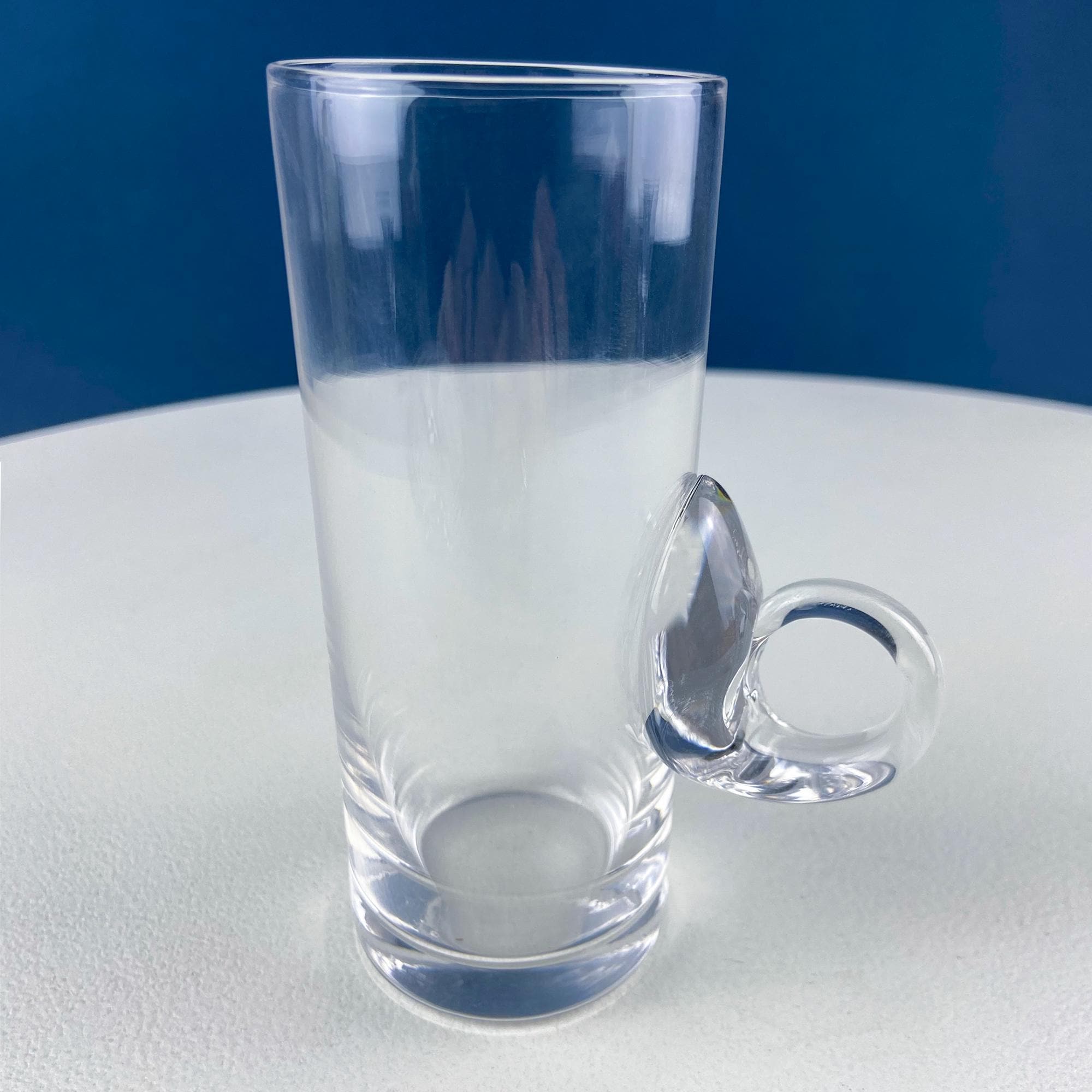 Coffee Tea Hand Blown Cups for Juice Punch Espresso Matcha or Irish Coffee. Set of 6. Loop Handles. Modern Glassware. Dining Room Decor.