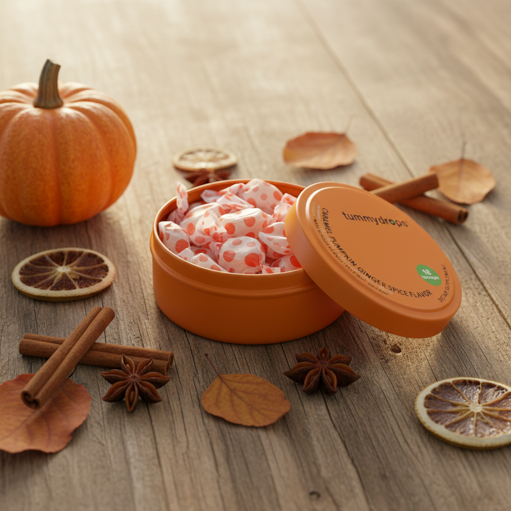 Organic Ginger Caramel Pumpkin Tummydrops, 18 ct