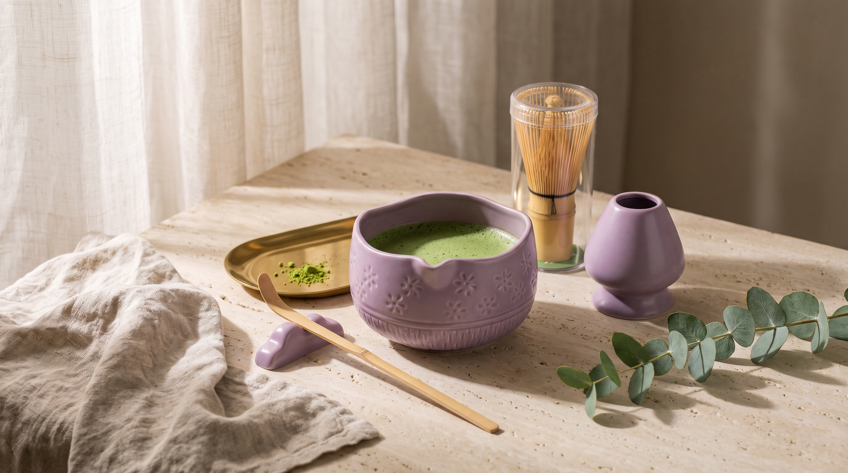 Matcha Whisk Set — Bamboo Chasen + Ceramic Chawan Gift Set