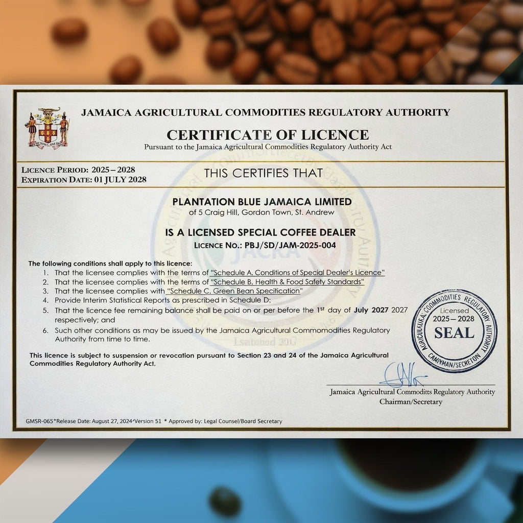 Plantation Blue 100% Jamaica Blue Mountain Coffee - Medium Roast - 8oz Ground