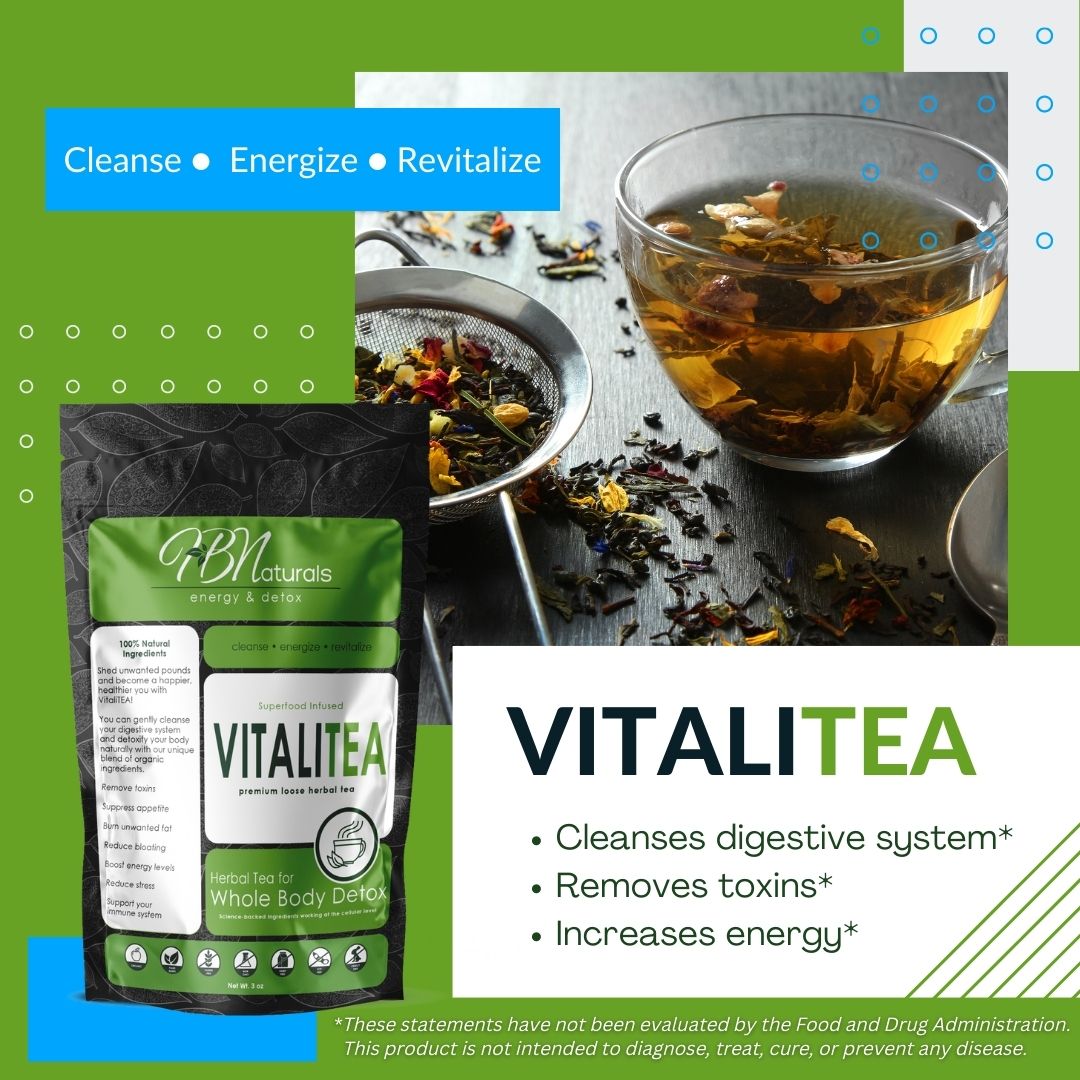 VitaliTea Organic Whole Body Detox Tea - Lymphatic, Kidney and Liver Support